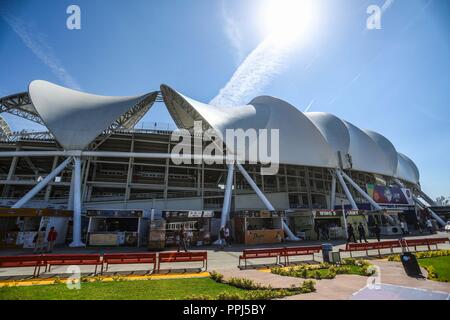 Panoramablick auf das Estadio Charros de Jalisco Stadium vor Beginn der Tätigkeit des Karibischen Baseball Serie mit einem Wettbewerb Stockfoto