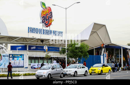 Aspekte der Panamerikanischen Stadion oder Stadion von Los Charros de Jalisco, vor Beginn der morgigen Baseball party Serie del Caribe 2018 zu werden. Stockfoto