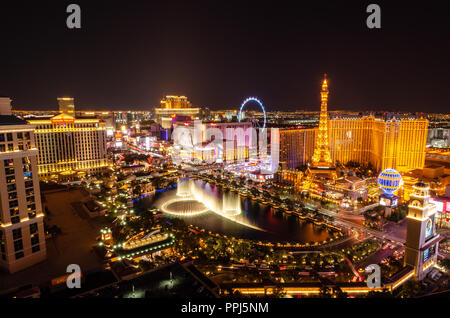Las Vegas Boulevard & Bellagio Brunnen Stockfoto