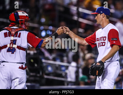 Seth Lugo Krug Inicial de Puerto Rico, durante el World Baseball Classic en Estadio Charros de Jalisco en Guadalajara, Jalisco, Mexiko. Marzo 10, Stockfoto