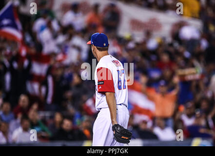 Seth Lugo Krug Inicial de Puerto Rico, durante el World Baseball Classic en Estadio Charros de Jalisco en Guadalajara, Jalisco, Mexiko. Marzo 10, Stockfoto