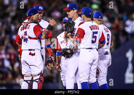 Seth Lugo Krug Inicial de Puerto Rico, durante el World Baseball Classic en Estadio Charros de Jalisco en Guadalajara, Jalisco, Mexiko. Marzo 10, Stockfoto
