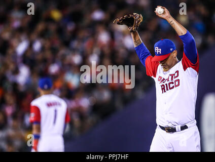 Giovanni Soto Krug Hospicio de Puerto Rico, durante el World Baseball Classic en Estadio Charros de Jalisco en Guadalajara, Jalisco, Mexiko. Marzo 1. Stockfoto