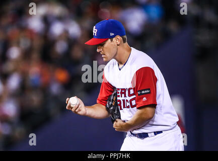 Seth Lugo Krug Inicial de Puerto Rico, durante el World Baseball Classic en Estadio Charros de Jalisco en Guadalajara, Jalisco, Mexiko. Marzo 10, Stockfoto