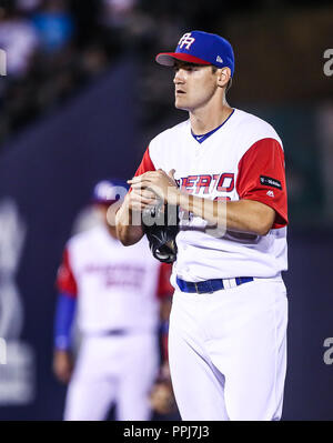 Seth Lugo Krug Inicial de Puerto Rico, durante el World Baseball Classic en Estadio Charros de Jalisco en Guadalajara, Jalisco, Mexiko. Marzo 10, Stockfoto