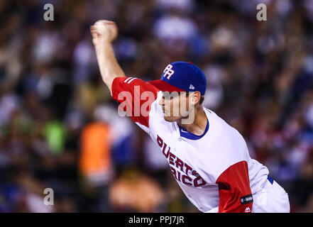 Seth Lugo Krug Inicial de Puerto Rico, durante el World Baseball Classic en Estadio Charros de Jalisco en Guadalajara, Jalisco, Mexiko. Marzo 10, Stockfoto