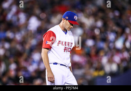 Seth Lugo Krug Inicial de Puerto Rico, durante el World Baseball Classic en Estadio Charros de Jalisco en Guadalajara, Jalisco, Mexiko. Marzo 10, Stockfoto