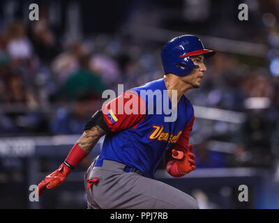 Seth Lugo Krug Inicial de Puerto Rico hace lanzamientos en el Primer Inning, durante el Partido entre Puerto Rico contra Venezuela, World Baseball Stockfoto