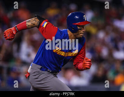 Seth Lugo Krug Inicial de Puerto Rico hace lanzamientos en el Primer Inning, durante el Partido entre Puerto Rico contra Venezuela, World Baseball Stockfoto