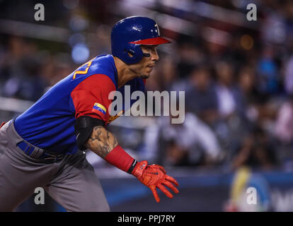 Seth Lugo Krug Inicial de Puerto Rico hace lanzamientos en el Primer Inning, durante el Partido entre Puerto Rico contra Venezuela, World Baseball Stockfoto