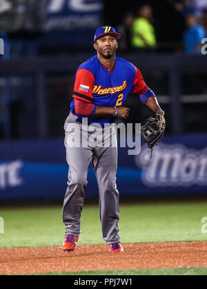 Seth Lugo Krug Inicial de Puerto Rico hace lanzamientos en el Primer Inning, durante el Partido entre Puerto Rico contra Venezuela, World Baseball Stockfoto