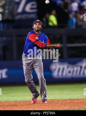 Seth Lugo Krug Inicial de Puerto Rico hace lanzamientos en el Primer Inning, durante el Partido entre Puerto Rico contra Venezuela, World Baseball Stockfoto