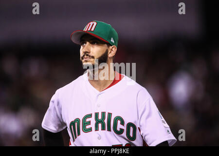 Miguel Gonzalez ¨ El Mariachi ¨ Krug inicial por Mexiko Verkauf del Partido en el Quinto Inning, durante el Partido entre Mexiko vs Puerto Rico, Welt B Stockfoto