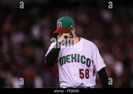 Miguel Gonzalez ¨ El Mariachi ¨ Krug inicial por Mexiko Verkauf del Partido en el Quinto Inning, durante el Partido entre Mexiko vs Puerto Rico, Welt B Stockfoto