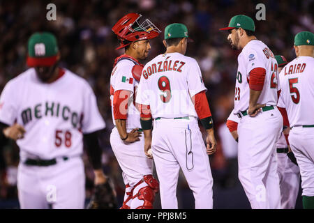 Miguel Gonzalez ¨ El Mariachi ¨ Krug inicial por Mexiko Verkauf del Partido en el Quinto Inning, durante el Partido entre Mexiko vs Puerto Rico, Welt B Stockfoto