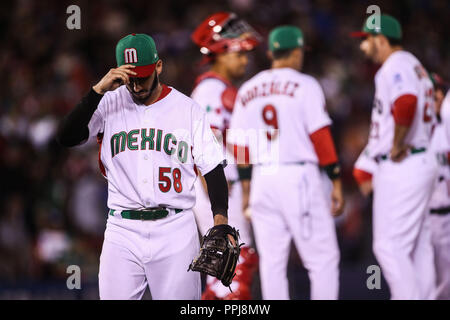 Miguel Gonzalez ¨ El Mariachi ¨ Krug inicial por Mexiko Verkauf del Partido en el Quinto Inning, durante el Partido entre Mexiko vs Puerto Rico, Welt B Stockfoto