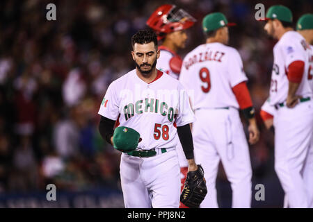 Miguel Gonzalez ¨ El Mariachi ¨ Krug inicial por Mexiko Verkauf del Partido en el Quinto Inning, durante el Partido entre Mexiko vs Puerto Rico, Welt B Stockfoto