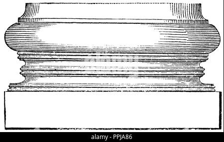 Ionische Basis aus der Tempel des Apollo Didymaeos, anonym 1870 Stockfoto