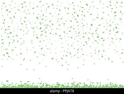 Grüne Dollar Hintergrund. Fallende Geld, Regen von Dollar Stock Vektor