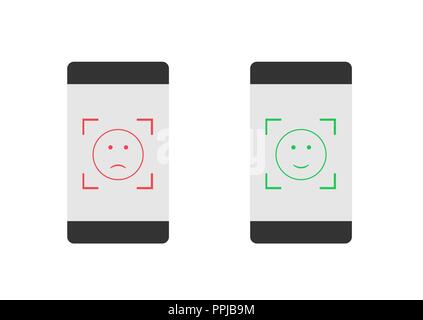 Gesicht Symbole Scannen Stock Vektor