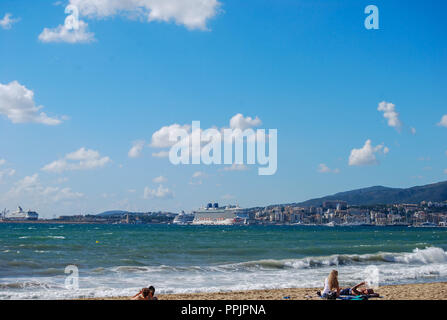 Strand auf Palma de Mallorca Stockfoto