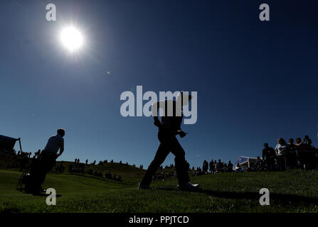 Das Team Europa Paul Casey bei der voranzeige Tag drei der Ryder Cup bei Le Golf National, Saint-Quentin-en-Yvelines, Paris. Stockfoto