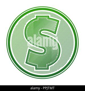Dollarzeichen vektor Symbol auf weißem Hintergrund Stock Vektor
