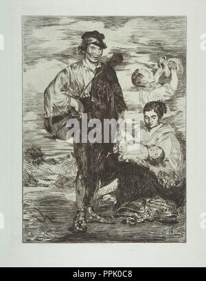 Die Zigeuner (Les Gitanos). Artist: Édouard Manet (Französisch, Paris 1832-1883 Paris). Abmessungen: Platte: 12 x 9 3/8 in. (30,5 x 23,8 cm) Blatt: 17 5/8 x 11 5/8 in. (44,8 x 29,5 cm). Datum: 1862. Museum: Metropolitan Museum of Art, New York, USA. Stockfoto