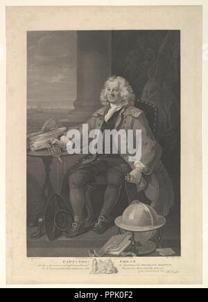 Kapitän Thomas Coram. Artist: Nach William Hogarth (Briten, London 1697-1764 London). Engraver: William Nutter (Briten, 1754/59-1802). Herausgeber: Robert Cribb (British, 1755-1827). Sitter: Thomas Coram (Briten, Lyme Regis, Dorset 1668-1751 London). Datum: Dezember 1, 1796. Museum: Metropolitan Museum of Art, New York, USA. Stockfoto