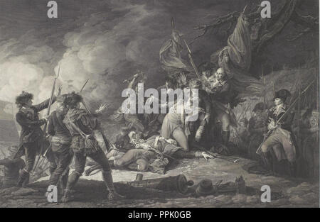Der Tod von General Montgomery, Im Angriff von Quebec, Dezember 1775. Datum/Zeitraum: 1798. Gravur. Breite: 81,3 cm. Höhe: 61 cm (Blatt). Thema: JOHAN FREDERIK CLEMENS. Stockfoto