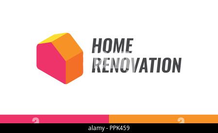 Home Renovierung, Vector Logo Illustration für Haus renovieren Service Stock Vektor