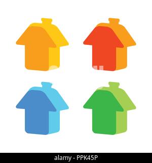Haus Logo, Set Vektor bunte Symbole isoliert auf weißem Hintergrund Stock Vektor