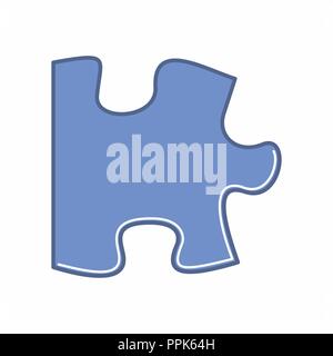 Abbildung: Ein einziger blauer Puzzleteil Stock Vektor