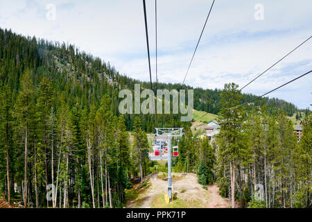 Seilbahn, Ansicht von innen die Bergbahn Stockfoto