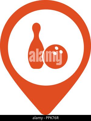 Rotes Symbol für Bowling, Vektor, Abbildung, EPS-Datei Stock Vektor