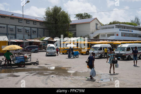 Busse und Taxis, Verfassung River Terminal, Bridgetown, Barbados Stockfoto