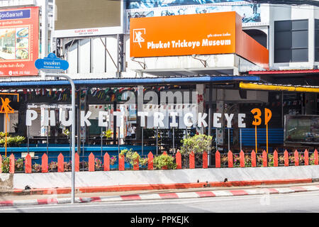 Phuket, Thailand - 2. September 2018: Die Phuket Trick Auge Museum. Das Museum befindet sich in der Phang Nga Road. Stockfoto