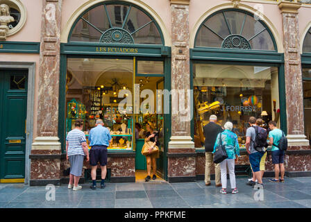 Geschäfte, Galeries Royales Saint-Hubert, Koningsgalerij, Brüssel, Belgien Stockfoto