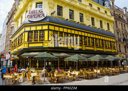 Droge, Oper, Cafe und Restaurant, Rue Gretre, Brüssel, Belgien Stockfoto