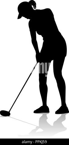 Golfspieler Golf Sport Person Silhouette Stock Vektor