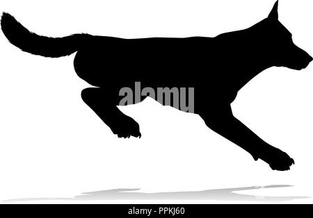 Hund Silhouette Haustier Stock Vektor