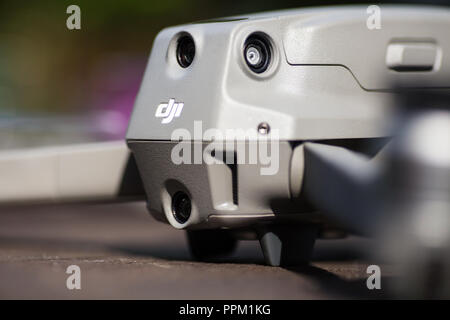 Nahaufnahme, Ansicht von Mavic2 pro Karosserie hinten. Stockfoto