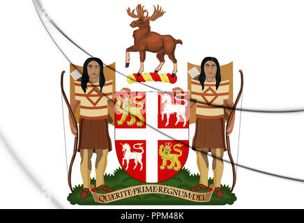 3D-Neufundland und Labrador Wappen, Kanada. 3D-Darstellung. Stockfoto