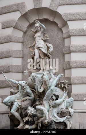 Kraft des Meeres Brunnen von Wien Hofburg in Austrial Stockfoto