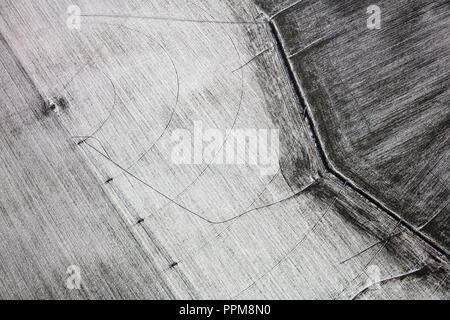 Luftbild von landwirtschaftlichen Feld im Winter in der Nähe von Ridgely, Maryland Stockfoto