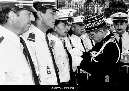 Die Zeremonie an Montluc nationalen Polizei Kaserne, Lyon, Frankreich Stockfoto