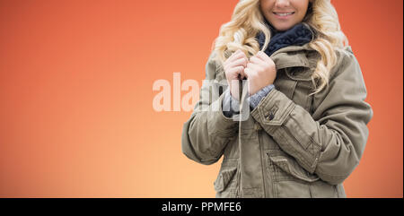 Das zusammengesetzte Bild im Porträt der schönen blonden Frauen Stockfoto