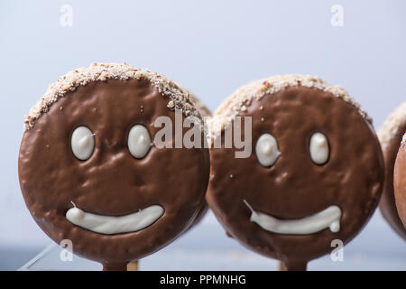 Schokolade Gesichtsform smiley Cookie Stockfoto