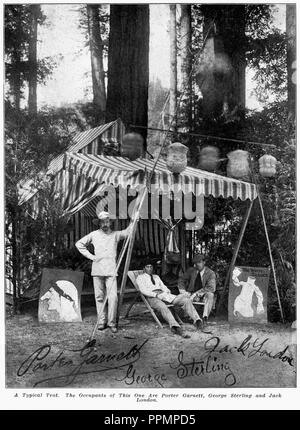 Bohemian Grove Camp - Granat, Sterling, London. Stockfoto