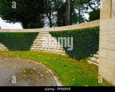 Eingang in die Somme Amerikanischen Friedhof in der Nähe von Knöchernen in Frankreich Stockfoto